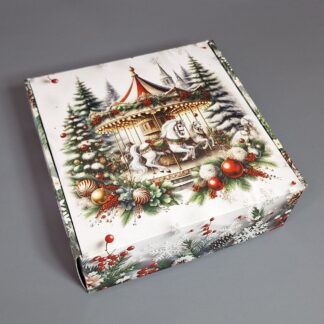 Коробка Новый год Карусель 20*20*7