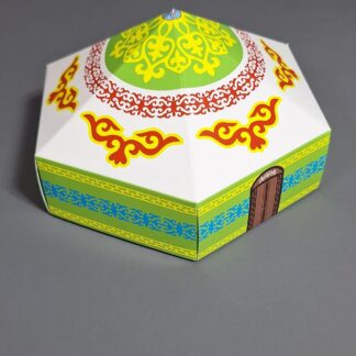 Коробка цветная юрта 21х21х11 см