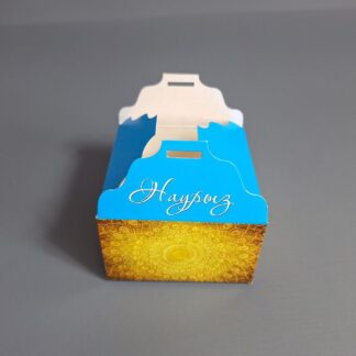 Коробка наурыз - голубая 8х8х5 см