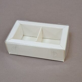 Коробка белая на 2 ячейки 10*6*3 (8*4*3) см