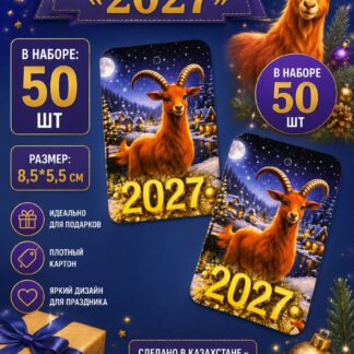 Набор бирок "2027" 8,5*5,5 см - 50 шт