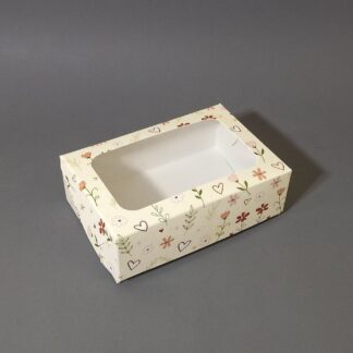 Коробка Бежевые цветы 15*10*5 см