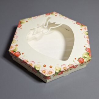 Коробка Клубника зеленая 18*18*4 см