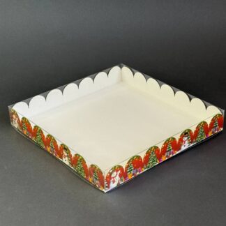 Коробка Н Г красный 21*21*3 см