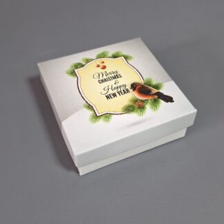Коробка Новый год 10*10*3,5 (8*8*3,5) см