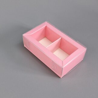 Коробка Розовая на 2 ячейки 10*6*3 (8*4*3) см