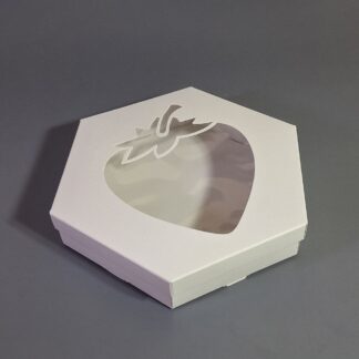 Коробка Клубника Белая 18*18*4 см