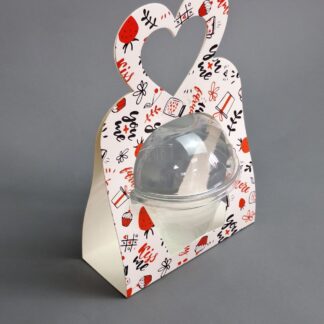 Коробка Сумочка сердце Love - стакан 0,2л (13*5,5*20)
